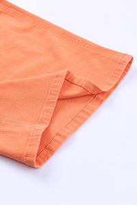 Orange Acid Wash Casual High Waist Wide Leg Jeans