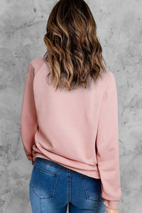 Pink PUMPKIN SPICE Reglan Sleeve Graphic Sweatshirt