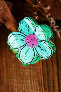 Mint Green Flower Shape Claw Hairpin