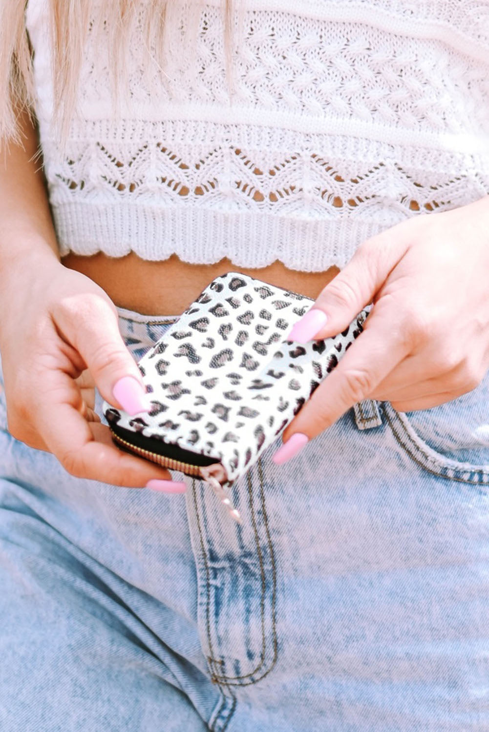 Leopard Print Zipper Organ Wallet