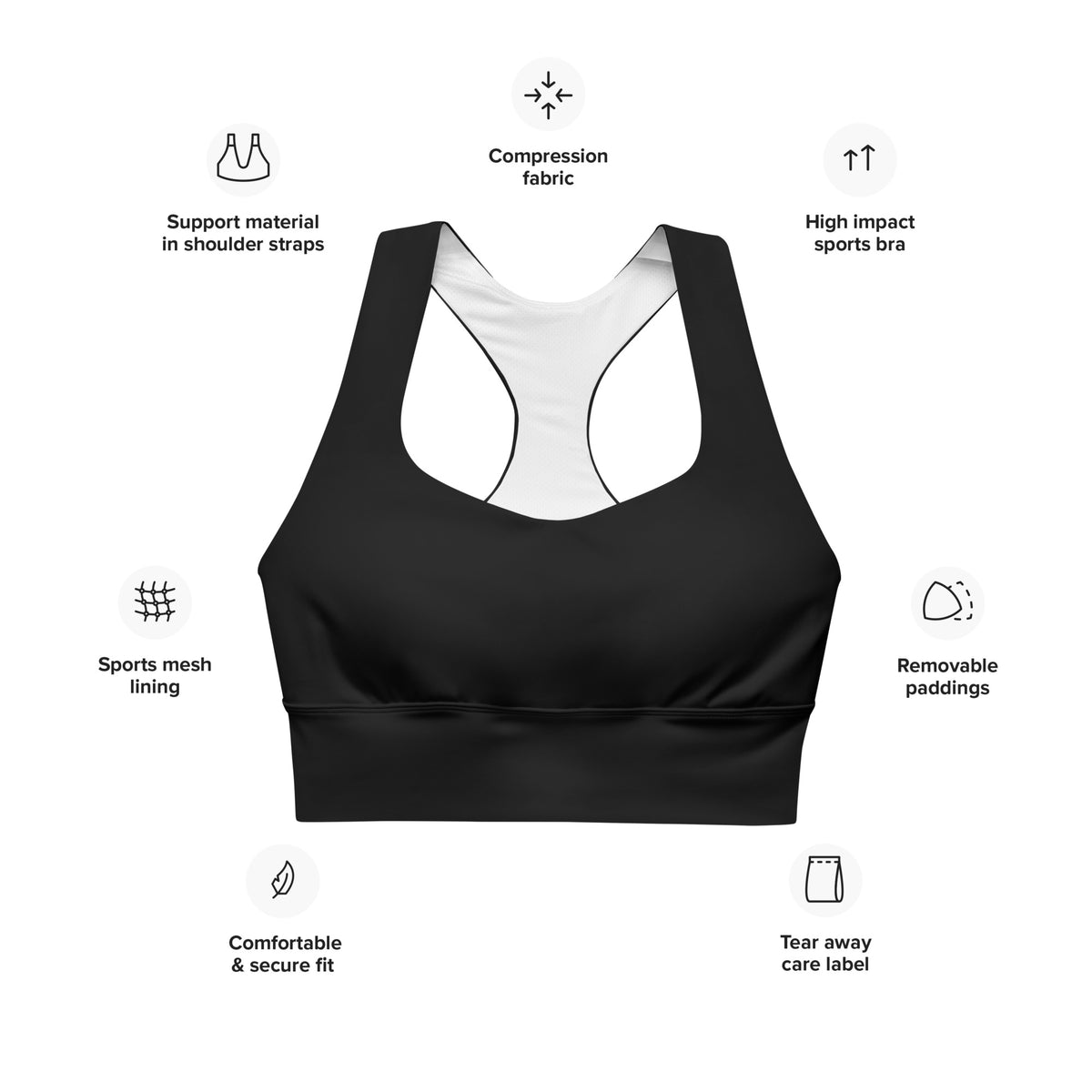 ECOCOLADA SPORTS BRA - BLACK