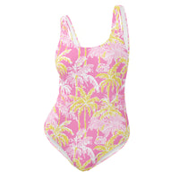 FLORIDA ECO ONE PIECE SWIMSUIT - PINK & YELLOW PALMS