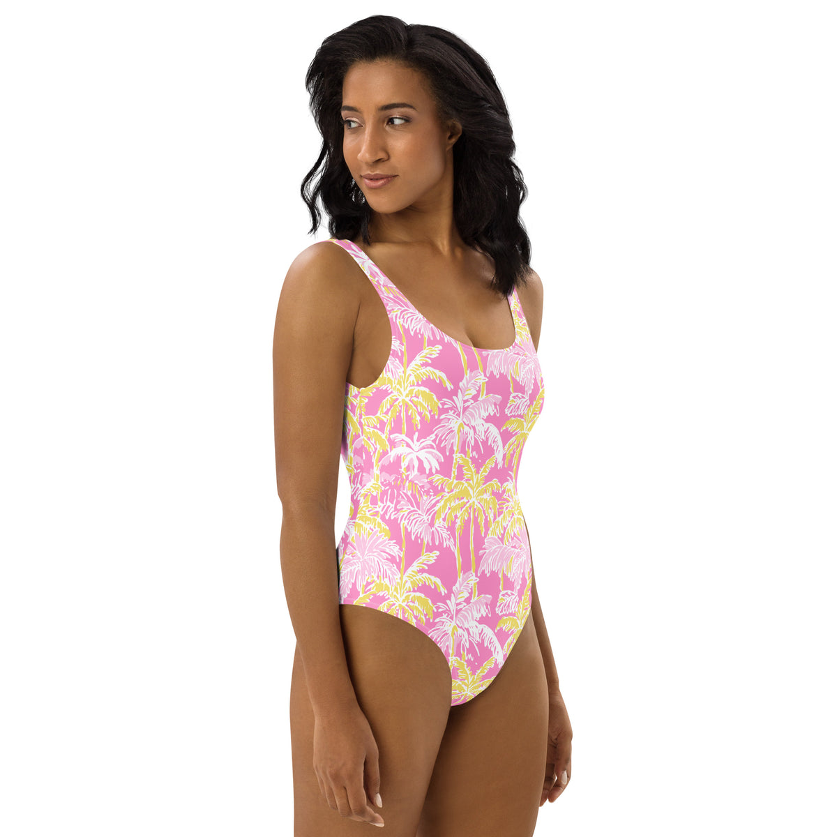 FLORIDA ECO ONE PIECE SWIMSUIT - PINK & YELLOW PALMS