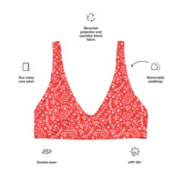 BELLA ECO PADDED BIKINI TOP | - GARDEN PARTY RED