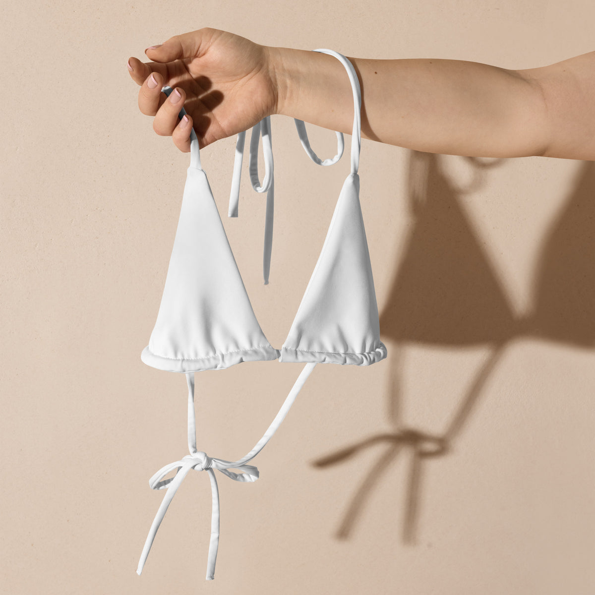 TRIANGLE STRING BIKINI TOP ECO - WHITE