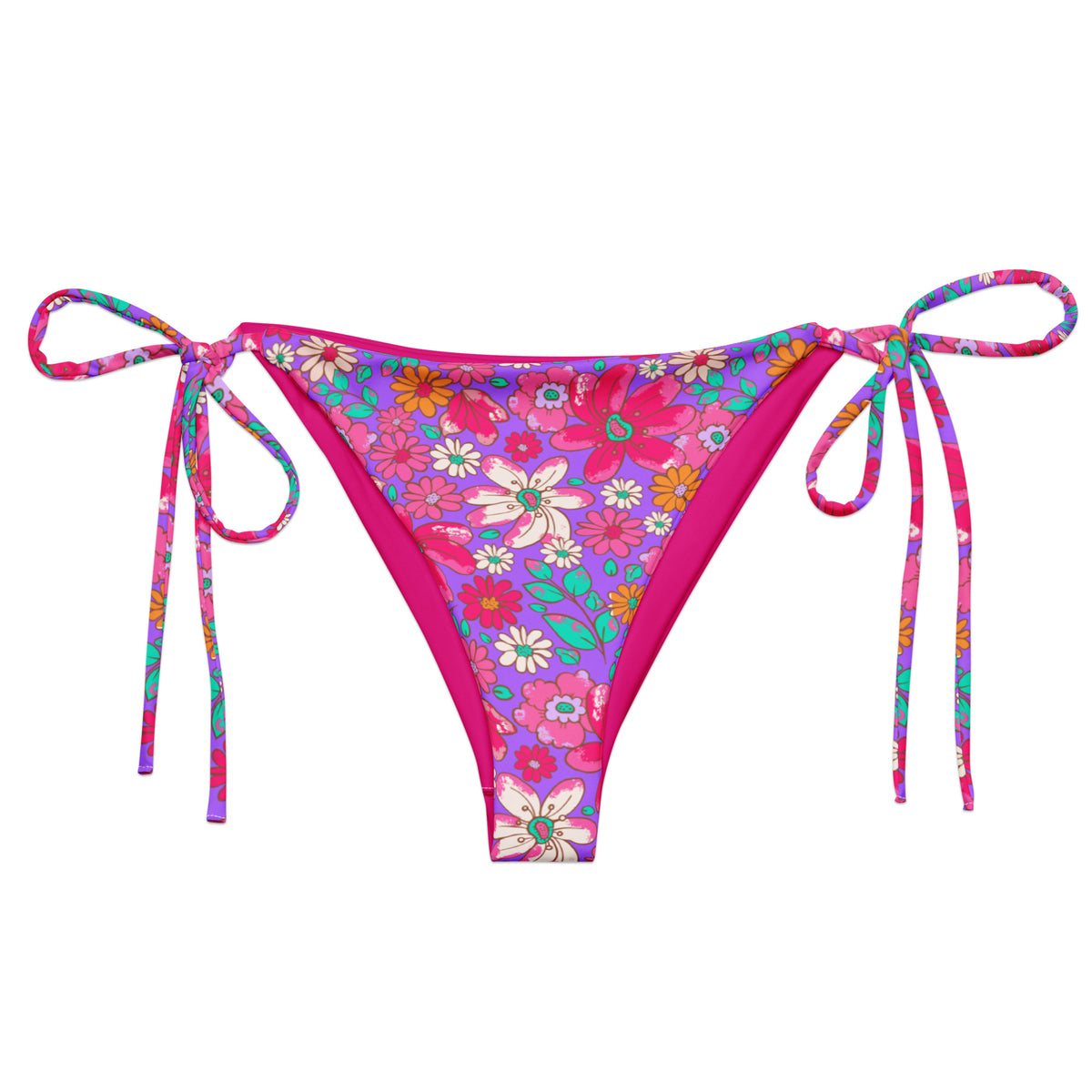 STRING BIKINI BOTTOM ECO - MAGICAL PURPLE BLOOMS