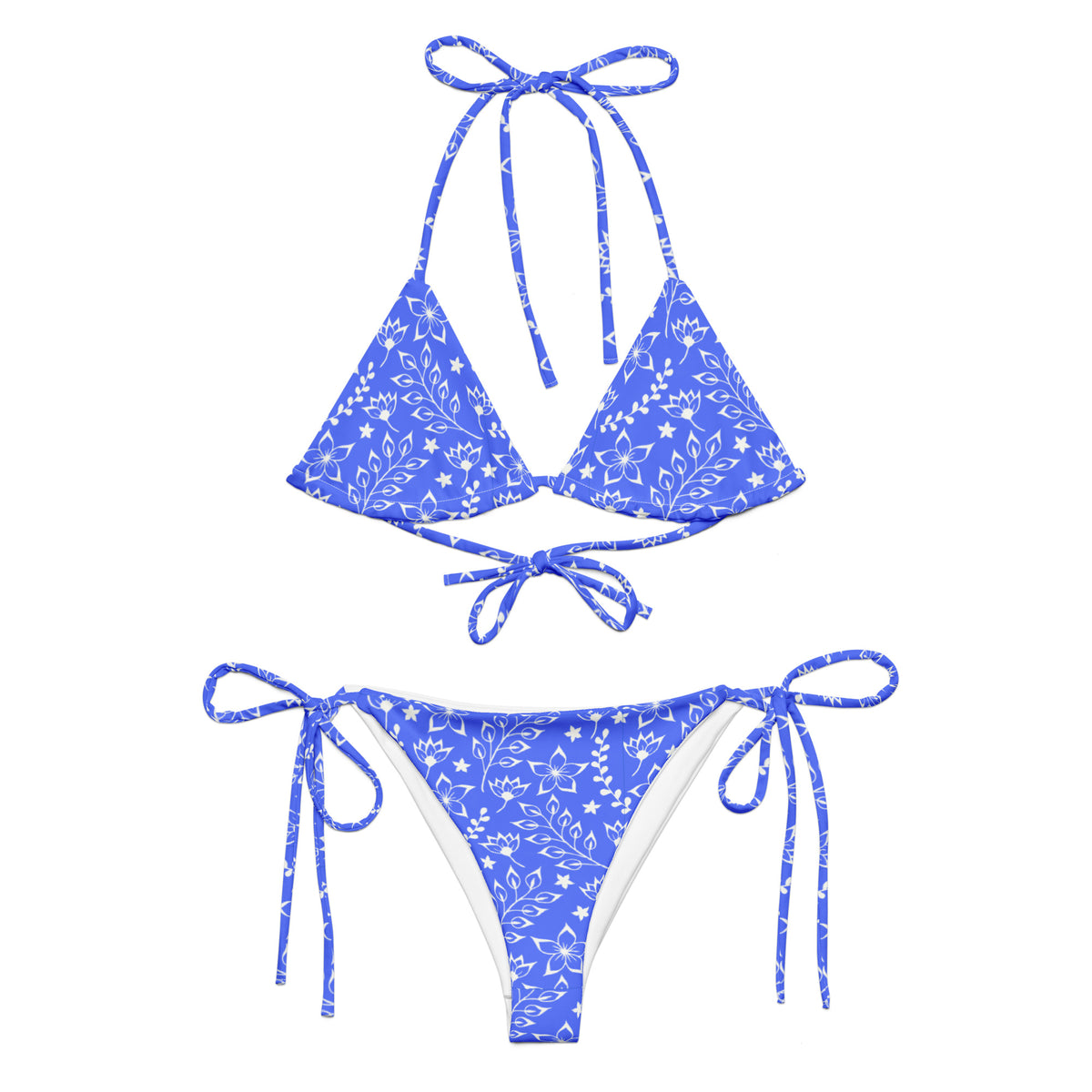 STRING BIKINI SET ECO - GARDEN PARTY BLUE