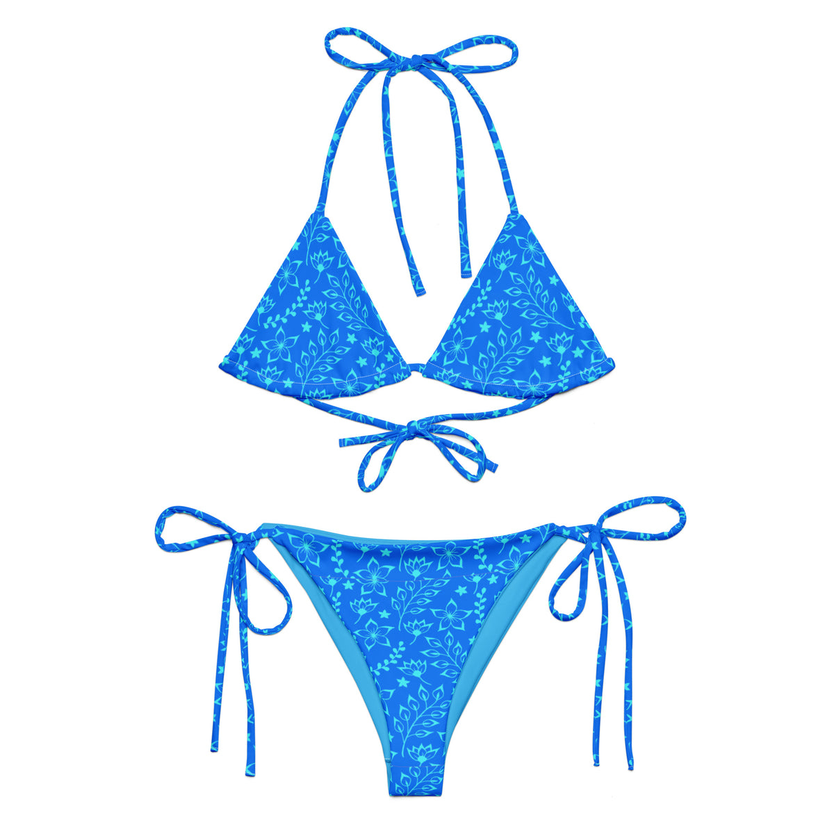 STRING BIKINI SET ECO - GARDEN PARTY BLUE HUES