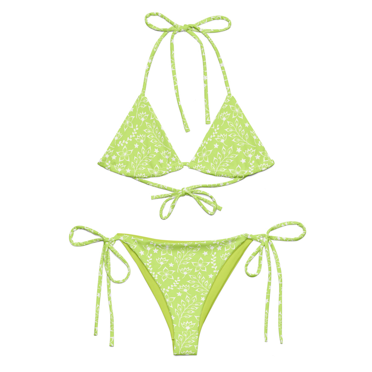 STRING BIKINI SET ECO - GARDEN PARTY LIME