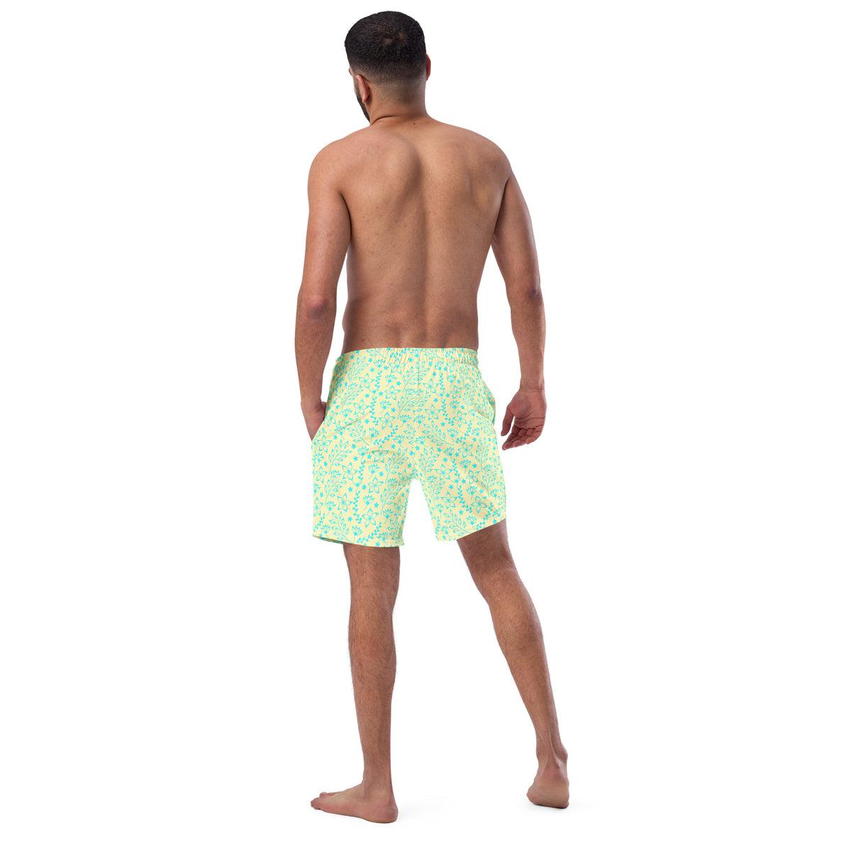 ECO MEN'S SWIM SHORTS | GARDEN PARTY SKY BLUE FLORALS