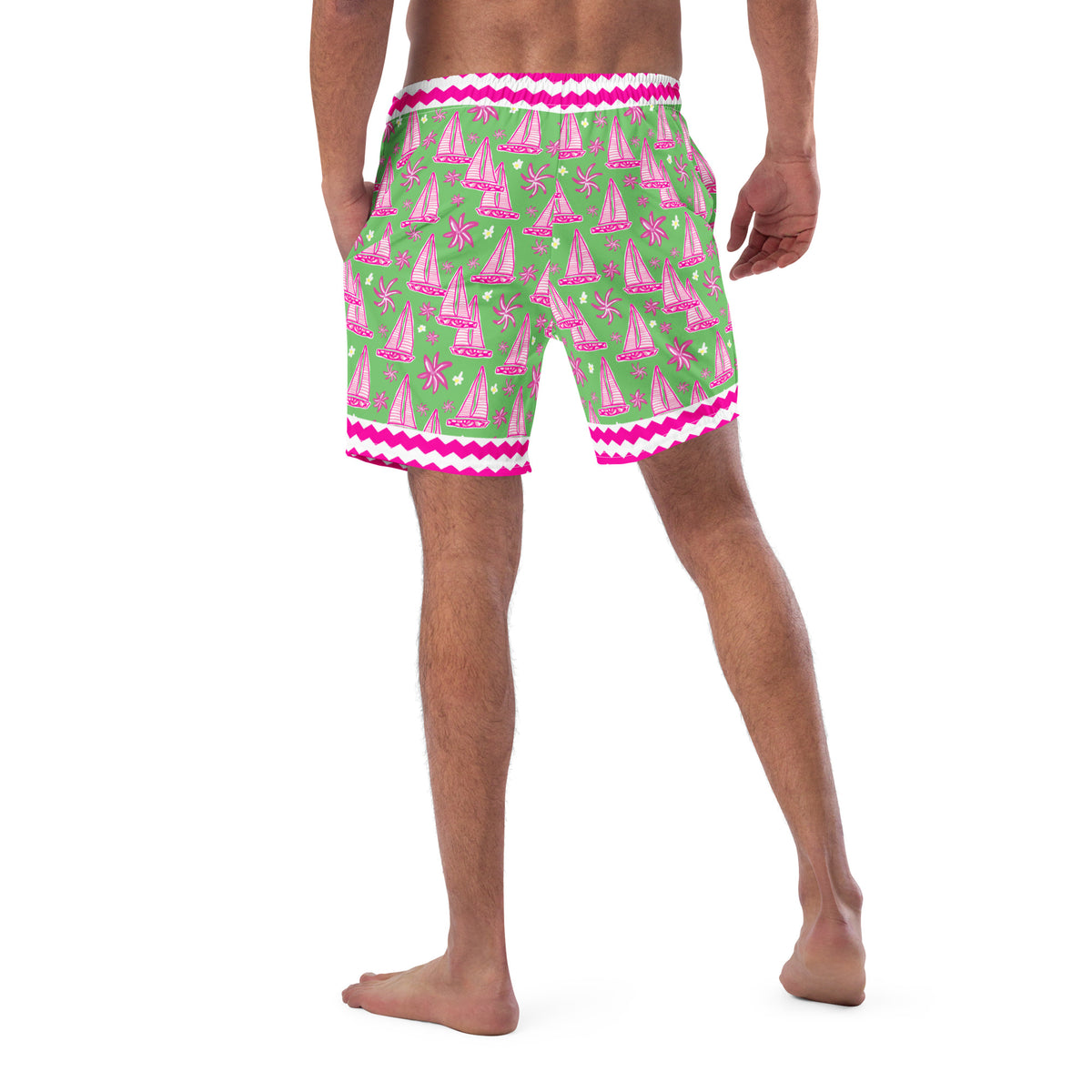 ECO MEN'S SWIM SHORTS - SAILBOAT TROPIX