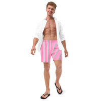 ECO MEN'S SWIM SHORTS - PINK STRIPES