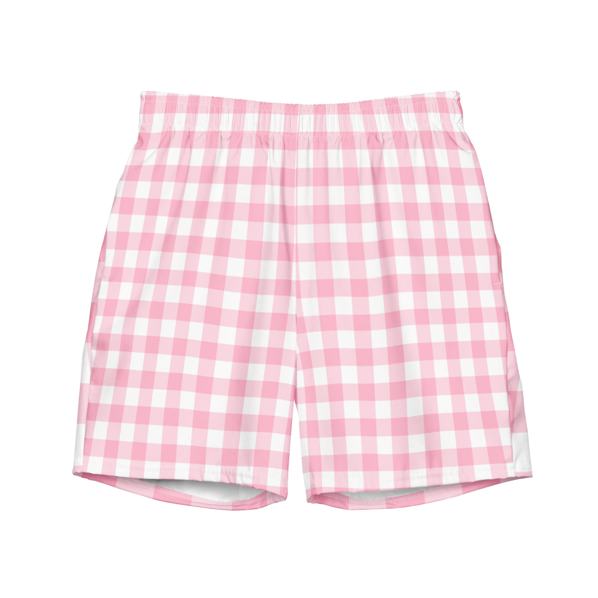 ECO MEN'S SWIM SHORTS | PINK GINGHAM