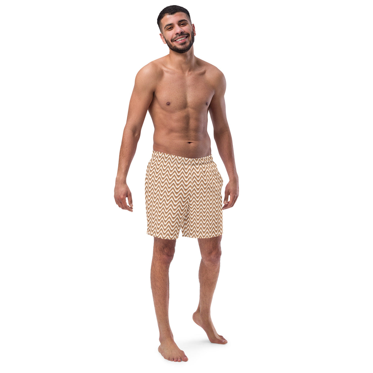 ECO MEN'S SWIM SHORTS - ZIG CHOCOLATE