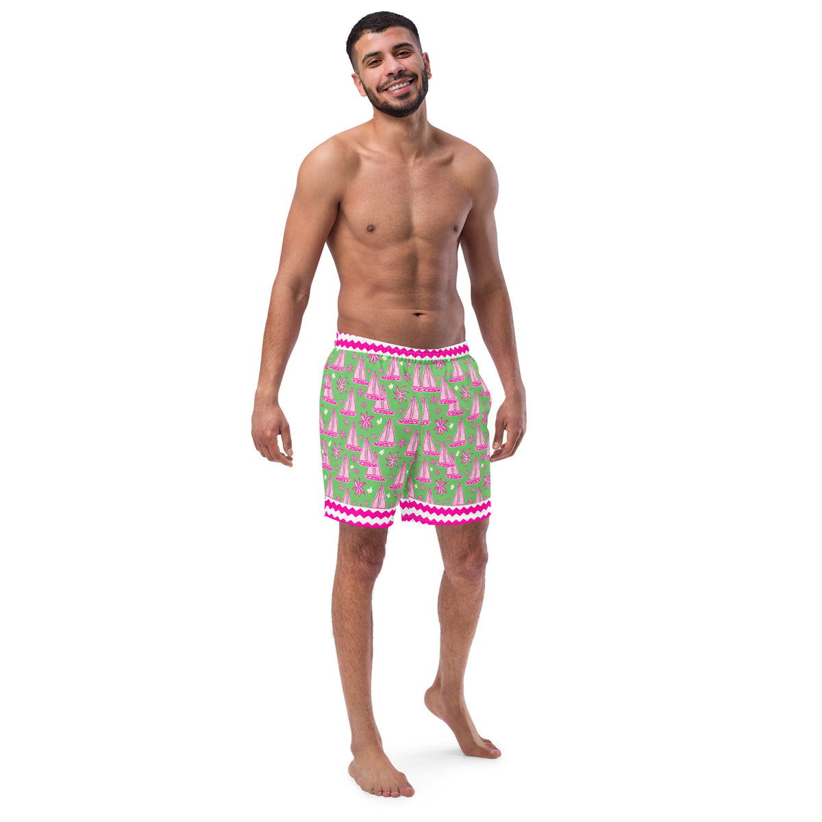 ECO MEN'S SWIM SHORTS - SAILBOAT TROPIX