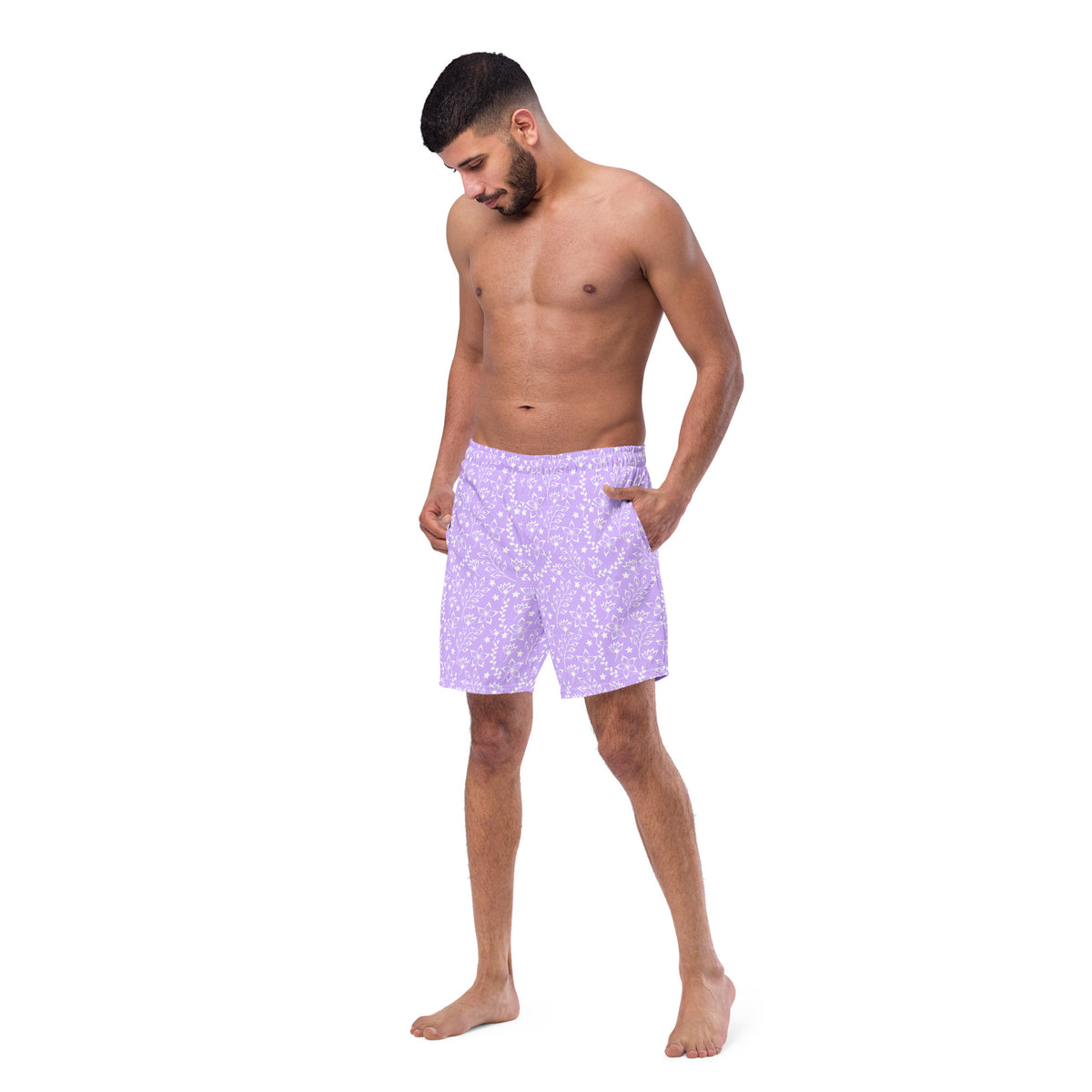 ECO MEN'S SWIM SHORTS | GARDEN PARTY LILAC