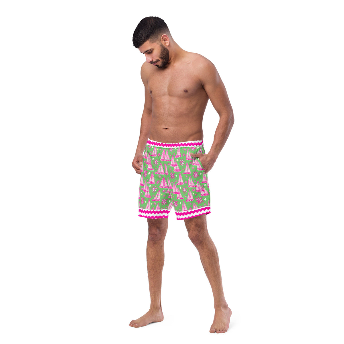 ECO MEN'S SWIM SHORTS - SAILBOAT TROPIX