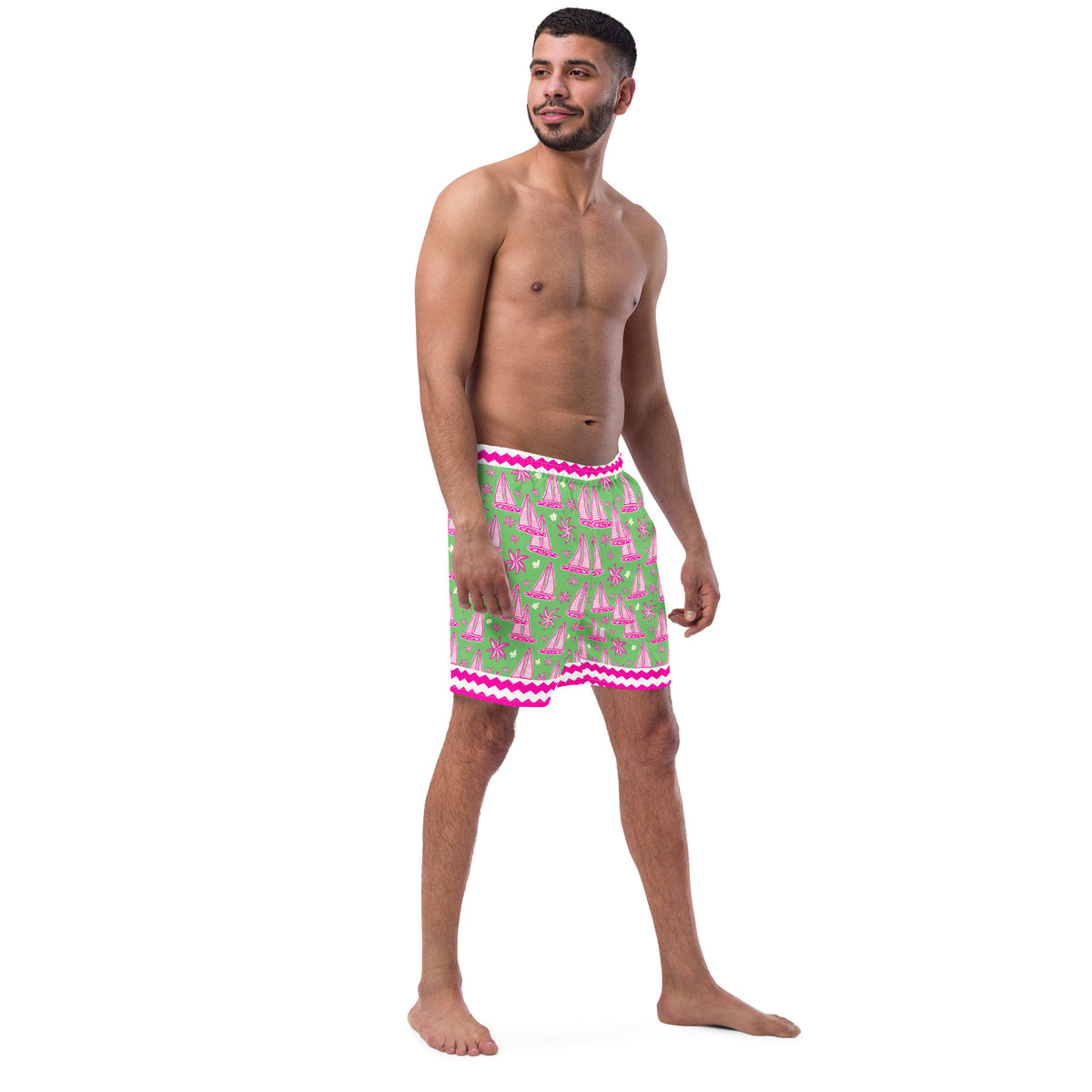 ECO MEN'S SWIM SHORTS - SAILBOAT TROPIX