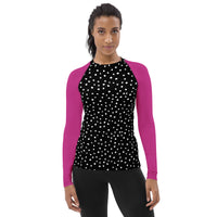 RASH GUARD ECO - PURPLE BLACK POLKA