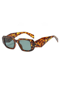 Irregular Retro Leopard Square Frame Sunglasses