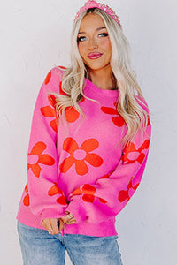 Cypress Floral Print Knitted Long Sleeve Pullover Sweater