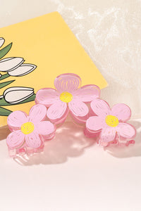 Pink Sweet Flower Hair Claw Clip