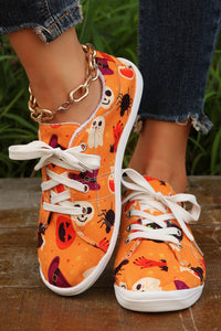 Bright White Halloween Ghouls & Pumpkin Sneakers