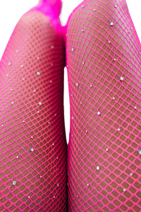 Flesh Sexy Rhinestone Fishnet Pantyhose