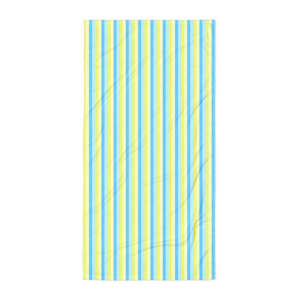 BEACH TOWEL - GREEN LIME STRIPES