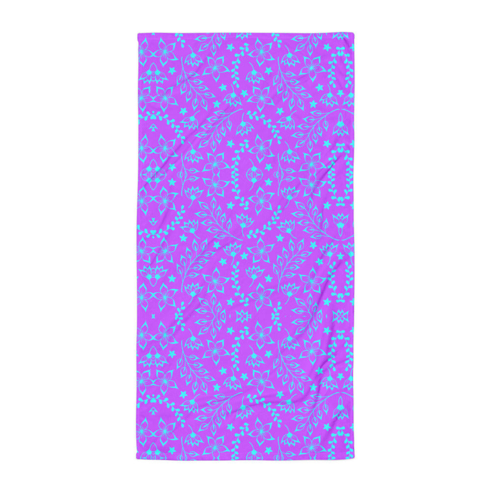 BEACH TOWEL - GARDEN PARTY PURPLE