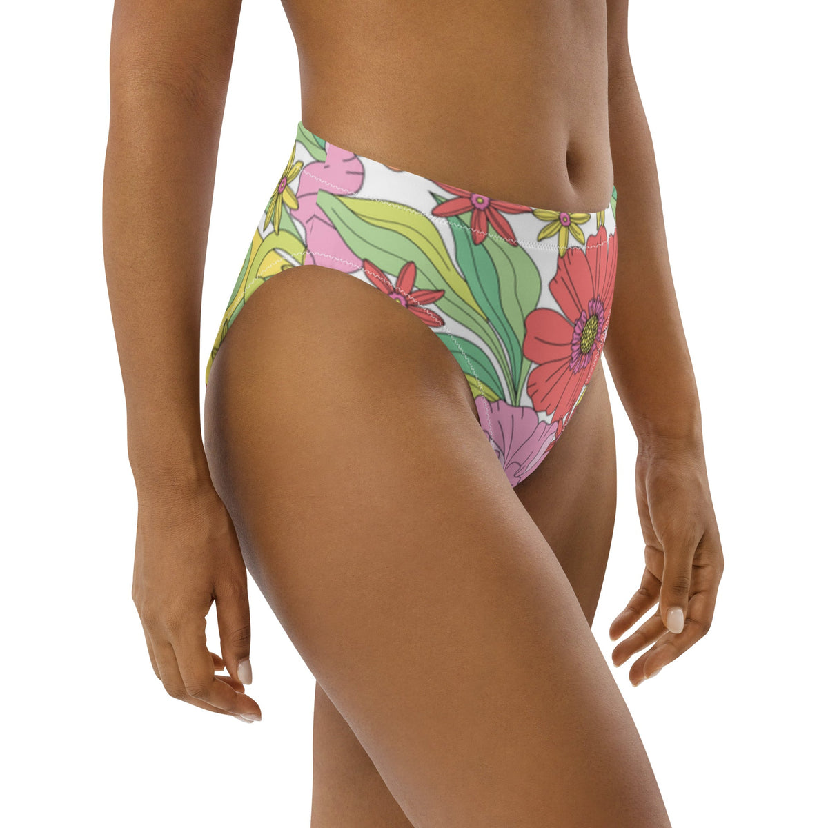 MIAMI ECO HIGH WAISTED BIKINI BOTTOM | RITA BLOOMS - PINKCOLADA