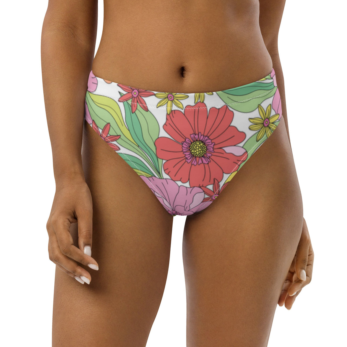 MIAMI ECO HIGH WAISTED BIKINI BOTTOM | RITA BLOOMS - PINKCOLADA