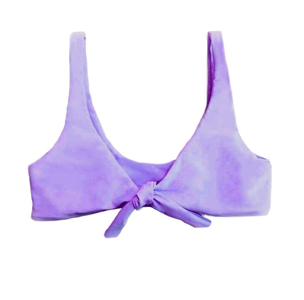 TIE UP BIKINI TOP IN LILAC LILY - PINKCOLADA